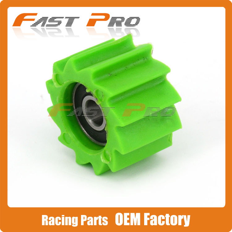 Green Chain Roller Tensioner Pulley Wheel Guide For KX250F KX450F 06-16 Dirt Bike Off Road Motorcross Motorcycle