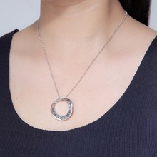Silver “Live Life Be Brave” Circle Pendant Necklace Silver Women Live Life Be Brave Circle Jewelry Gift