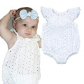 Summer Baby Girls Clothes Rompers Ruffles Sleeveless Cotton Infant Hollow Rompers Kids Top Newborn Clothing Baby