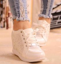 High Heels Shoes Increased Hidden Wedge Heels Fashion Women’s Elevator Shoes Casual Shoes For Women Wedge Heel Rhinestone 2016