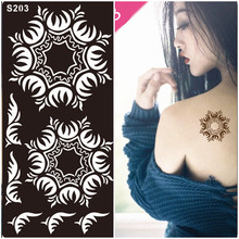1Pcs Hand Henna Tattoo Stencils,Mehndi Indian Temporary Glitter Airbrush Henna Tattoo Templates Stencil for Finger Painting