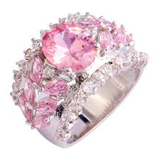 Fashion Saucy Women Pink Sapphire 925 Silver Ring Size 7 New 2015 Jewelry Gift Free Shipping Wholesale