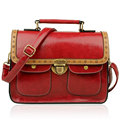 Front Patch Pocket Women Retro Messenger Bag Preppy Style Simple Push Lock Flap Bag Ladies Designer