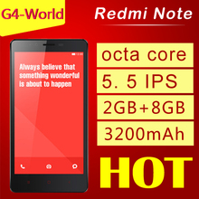 Original Xiaomi Redmi Note 4G LTE WCDMA Mobile Phone  Hongmi Qualcomm Quad Core 5.5″ 1280×720 2GB RAM 8GB ROM 13MP 3100mAh