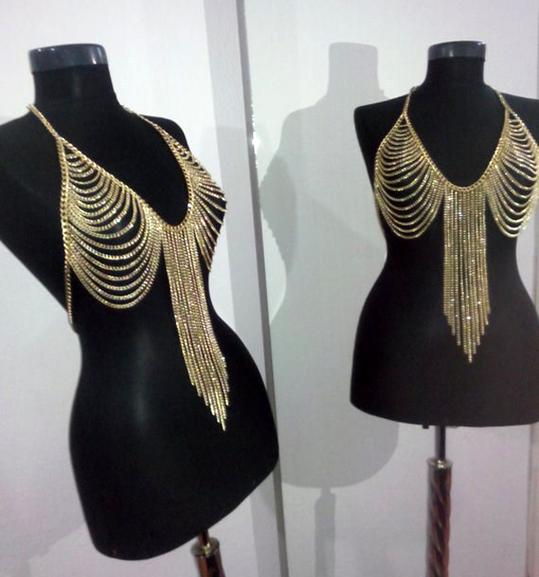 19 Designs Luxury Fashion Stunning Sexy Body Belly Silver Gold Tone Body Chain Bra Slave Harness