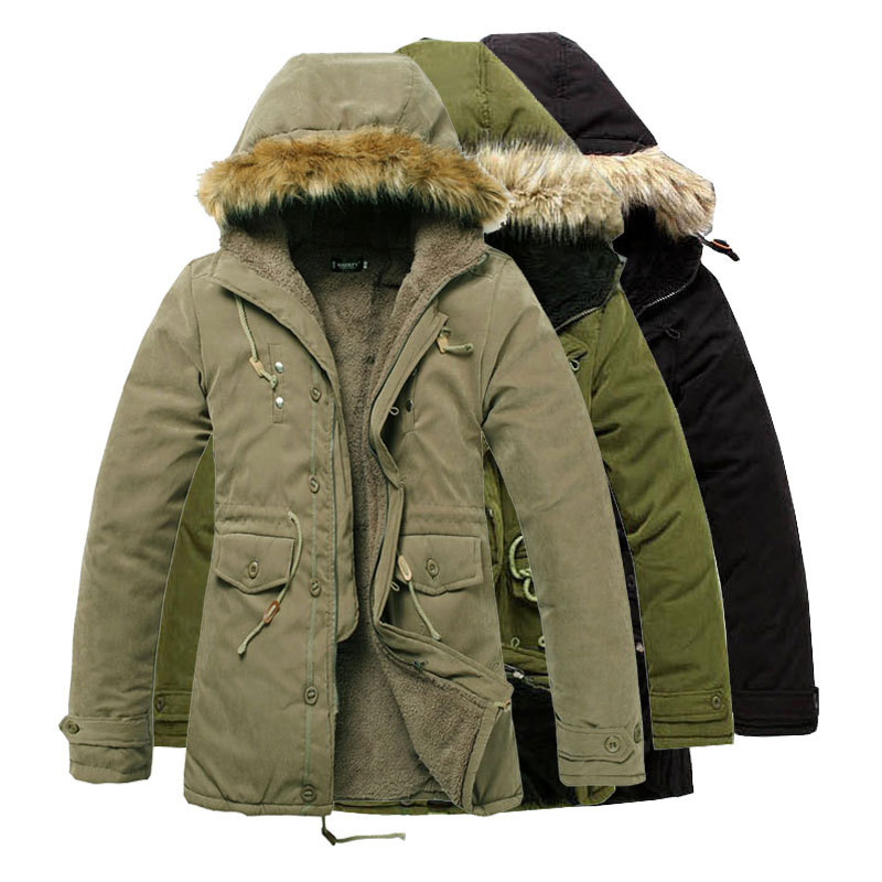 free shipping 2015 New Fashion Length cotton coat Men Korea Stylish Hodded Warm Cotton Coat Winter