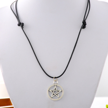 Fine Jewelry 1PC Black Pentagram Star Charm Pendant Necklace Hot Fashion Jewelry 70cm