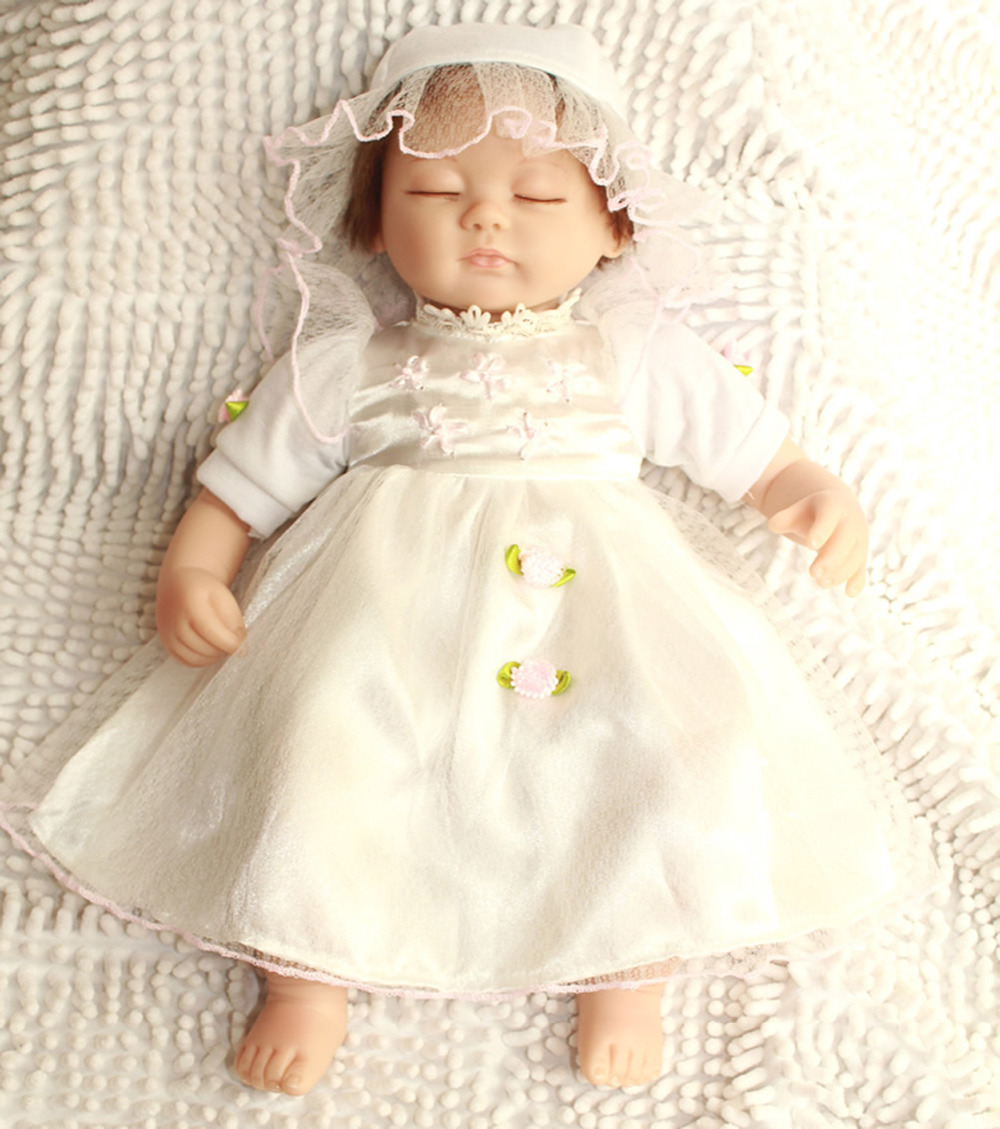 17inch Silicone Reborn Baby Interactive Dolls Lifelike Sleeping Girl Princess Kits Toys Women Collect Treats