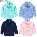 Boy Shirts For Children 2016 Autumn Fashion Long Sleeve Shirts For Boys Kids Cotton Solid Fromal
