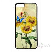 For iphone 4/4s 5/5s 5c SE 6/6s plus ipod touch 4/5/6 back skins mobile cellphone cases cover Sunflowers Art Flower