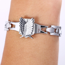 2015 Men Bracelet High Quality Stainless Steel Bracelets Men Animation Attack on Titan Jewelry For Best Friends