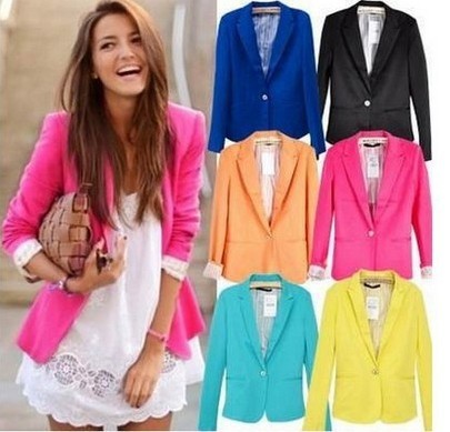 2013-Free-Shipping-Womens-Tunic-Foldable-Sleeve-Blazer-Jacket-Candy-Color-Suit-One-Button-Cardigan-Coat