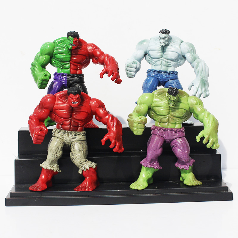 figure avengers action vision Avengers Action Hero The Super Hulk 4Pcs/set Green PVC
