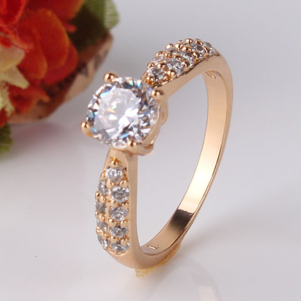 Fashion Wedding Elegant 18K Gold Plated Rings Jewelry AAA Cubic Zirconia Rings For Women New 2014