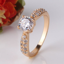 Fashion Wedding Elegant 18K Gold Plated Rings Jewelry AAA Cubic Zirconia Rings For Women New 2014 Free Shipping R140