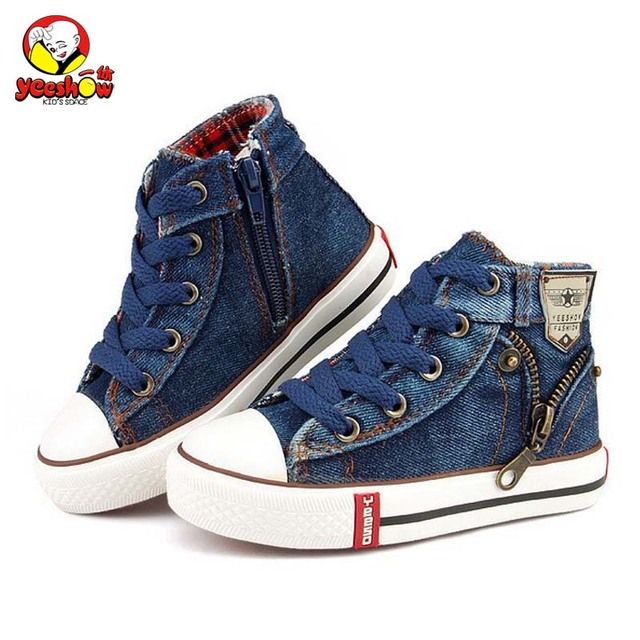 2017 Холст Дети Shoes Спорт Дышащие Мальчики Кроссовки Марка Дети Shoes for Girls Джинсы Случайный Ребенок Плоские Ботинки 25-37