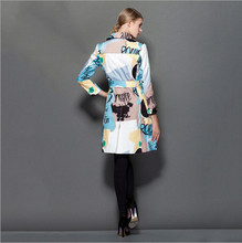 2015 fashion Winter new map color printing combined size Coat Women s Jackets Elegance was thin