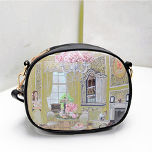 2016 women leather handbags crossbody bag over shoulder retro little Flap printing purse high quality zipper dollar price ladies
