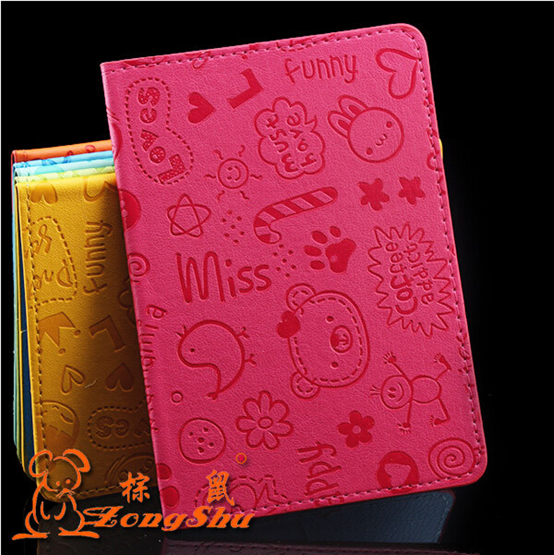 High Quality Unisex Passport Wallet  Great Cartoon Travel Passport Holder PU Passport Cover ID Credit Card Holder PC-36