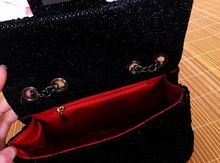 Black glitter lace buckle chain bag cute fashion fun mini shoulder bag high quality fabrics fashion