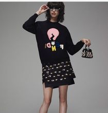 2016 new winter star style bulb hedging letter embroidery sweater coat and embroidered mini skirt suit