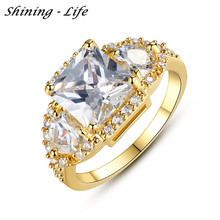 2015 Fashion Women Jewelry Ring 18K Gold/ Platinum Plated Micro Pave Big Clear AAA Cubic Zirconia Anillos Wedding Rings CRI0005