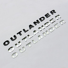 High quality Car 3D Outlander Plating Zinc Alloy hood badge emblems 9pcs for MITSUBISHI Outlander