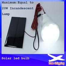 1pcs lot 0 8W Solar panel 2W LED bulb LED Solar Lamp Solar Power LED Light