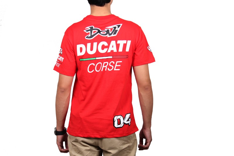Motorcycle-Motocross-casual-T-shirt-Andrea-Dovizioso-04-Pramac-Team-Moto-GP-T-Shirt-White