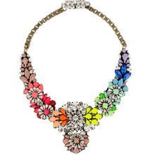 2015 Fashion Brand Shourouk Flower Statement Luxury Big Necklaces Pendants Chunky Sweater Colar Chain Steampunk Bijoux