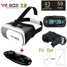 Google cardboard HeadMount VR BOX 2.0 Version VR Virtual 3D Glasses + wireless bluetooth remote controller gamepad