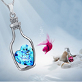 Red Blue Crystal In Drift Bottle Necklace Jewel Alloy Necklace For Women Unique