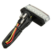 Universal 6 LED Motorcycle 12V Rear Number License Plate Light Red Lamp E mark E11 SAE