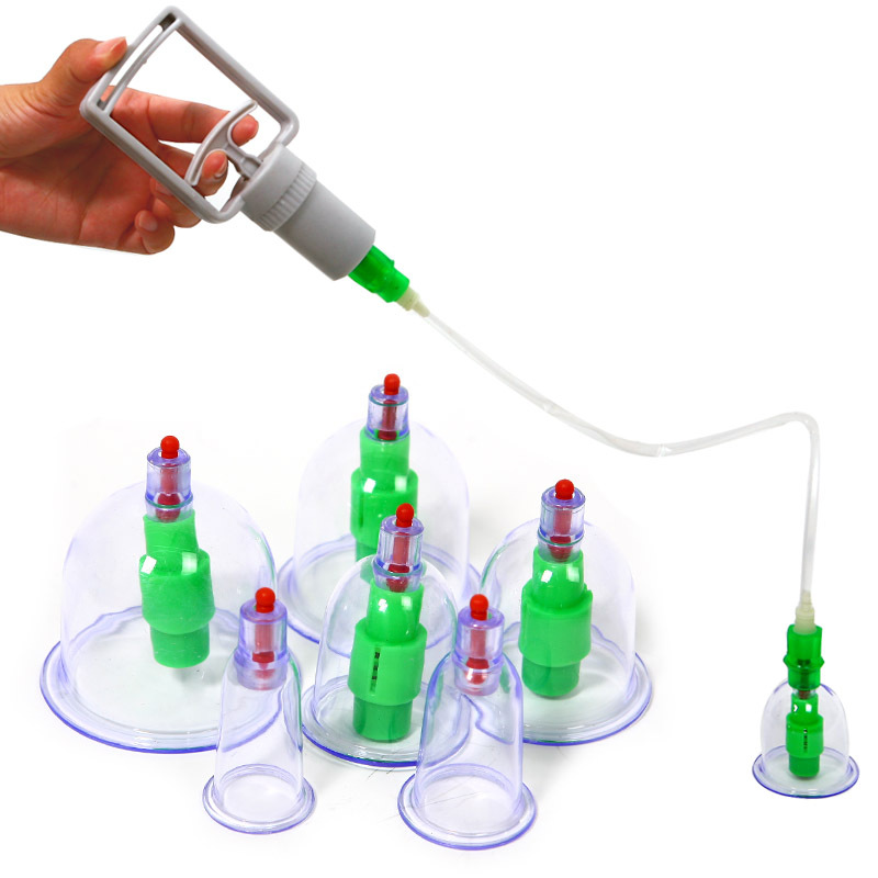 Home health New Chinese Medical 6 cups Body Cupping Set 4 Magnets Point Home Device free