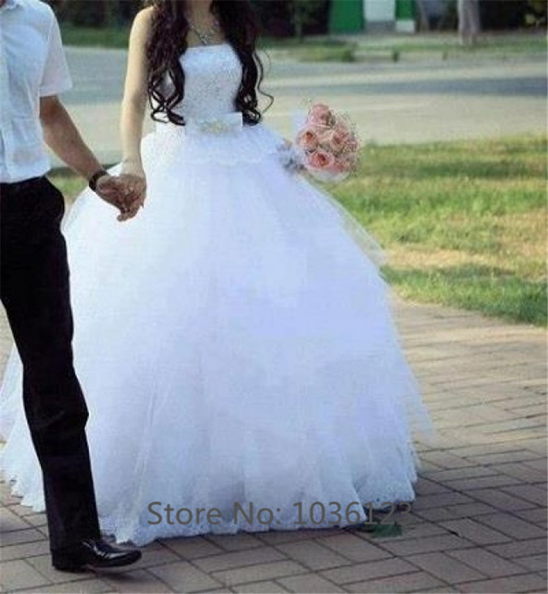 Vestidos de noiva Long Elegant Tulle Sleeveless Floor Length Off the Shoulder Ball Gown Wedding Dresses