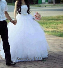 Vestidos de noiva Long Elegant Tulle Sleeveless Floor Length Off the Shoulder Ball Gown Wedding Dresses