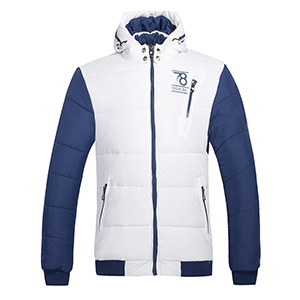 2015 Contrast Color Hooded Men Parka Stand Collar Men s Winter Thick Down Jacket Male Outwear
