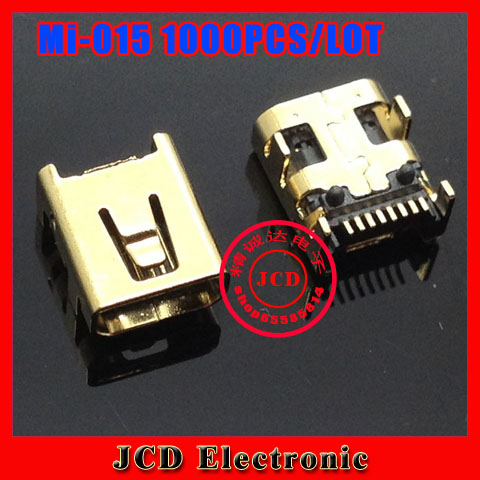 1000PCS/LOT,free shipping for mini 8P USB jack socket connector,V3 port for camera etc,4 foot DIP,MI-015