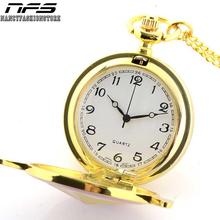 Fashion Famous Anime Series Women Golden Roman Quartz Pocket Watch steampunk