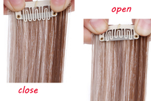 1Set Clip In Hair Extensions Long Straight Synthetic Hairpiece Heat Resistant Fiber 7pcs set Natural Clip