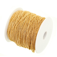 100m/lot in Bulk Gold Plated Cable Chain Findings for Necklace Bracelets Jewelry Making