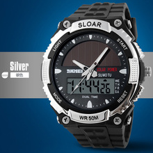 skmei men s outdoor recreational diving watches LED display multi purpose military observer solar watch relogio
