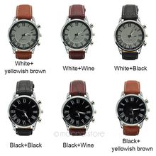 Daily Water Resistant Quartz Watch Fashion 2015 Roman Number Watches Men Brand PU Leather Geneva Men’s Watch PMPJ718*55