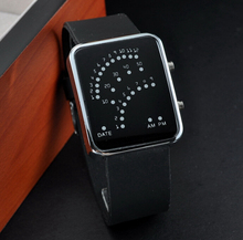 Reloj Digital LED rojo y azul claro opcional moda para mujeres hombres relojes de los deportes metro del coche Dial reloj de pulsera
