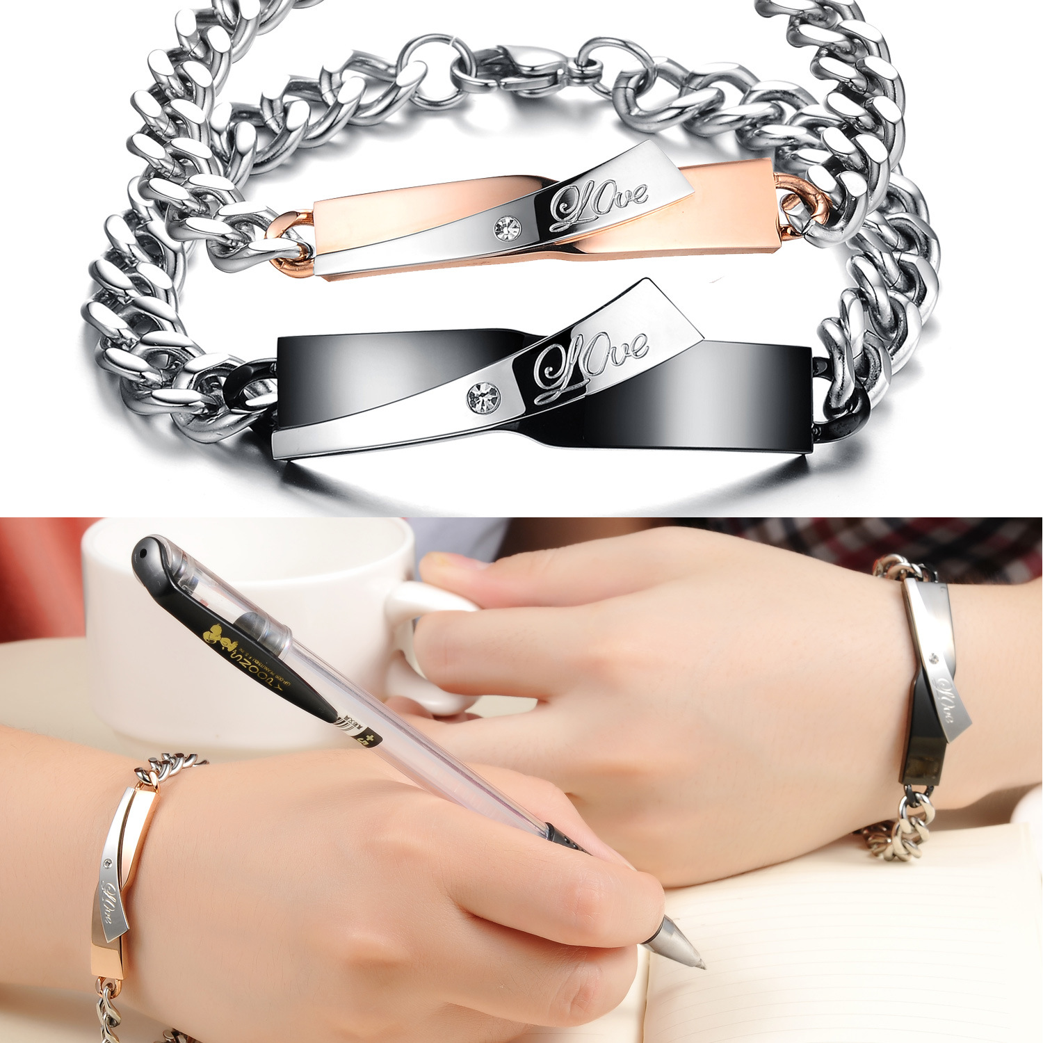 Japanese and Korean fashion lovers Cross Bracelet titanium steel jewelry for men and women a personality gift GS702