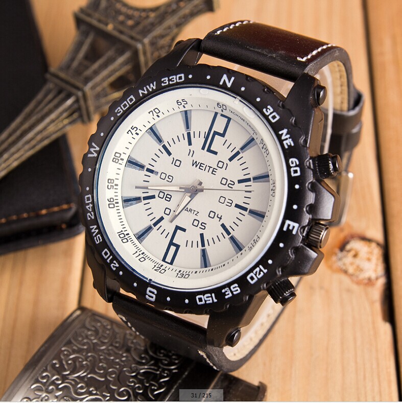New Arrival Men Sports Casual Watch Military Mechanical Quartz Watches Students Leather Band Wristwatch Clock Relogio