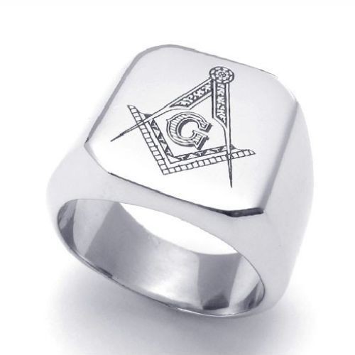 Fashion-New-Silver-Men-s-Rings-Jewelry-Freemasonry-Free-Mason-Masonic-Stainless-Steel-Finger-Ring-Size