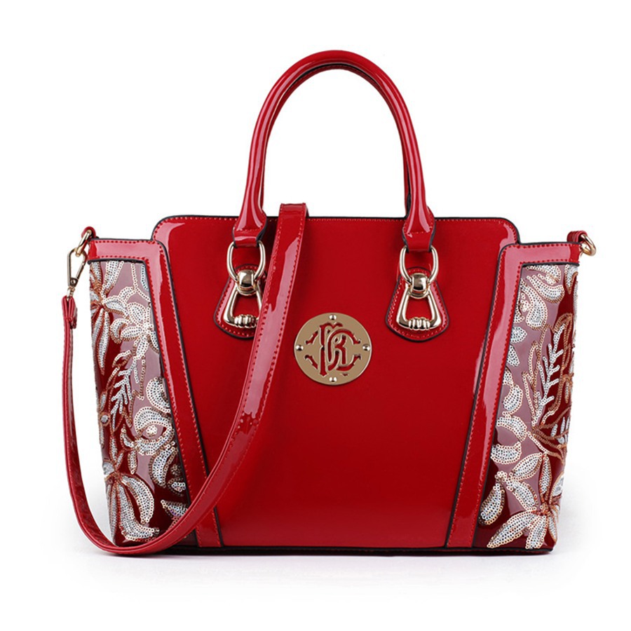 Patent-leather-Handbags-for-women-High-Quality-Sequin-Floral-red-blue ... Patent-leather-Handbags-for-women-High-Quality-Sequin-Floral-red-blue ...