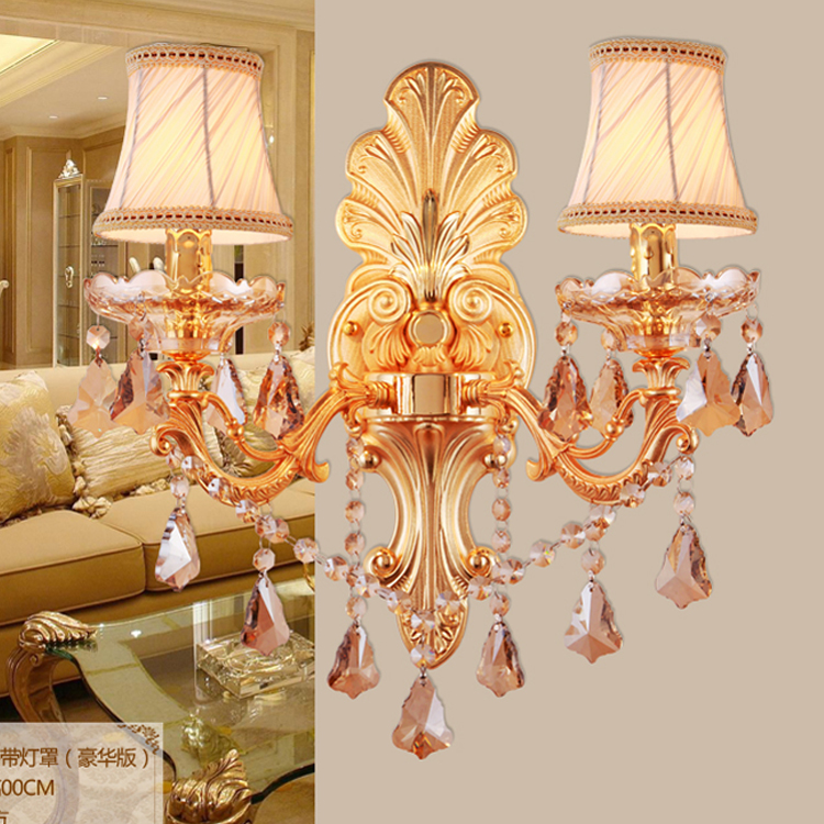 New luxury gold crystal wall light indoor wall lamp alloy crystal candle E14 double single head wall light Wall Lights For Home