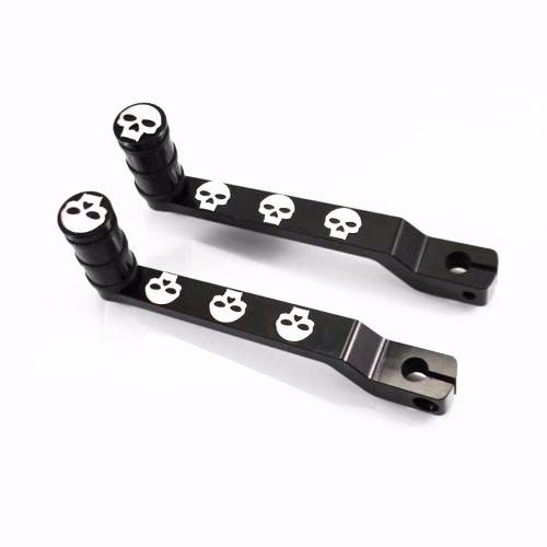 Black Skull Heel Toe Gear Shifters Shift Lever + Pegs For Harley Touring Tour Glide Softail FL Electra Glide